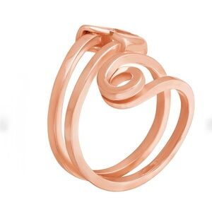 14k Rose Gold Safety Pin Ring Jewelry size 6